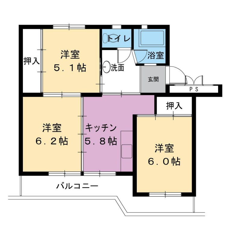 ビレッジハウス井村2号棟の間取り写真