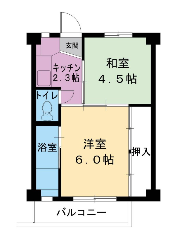 ビレッジハウス岩沼1号棟の間取り写真
