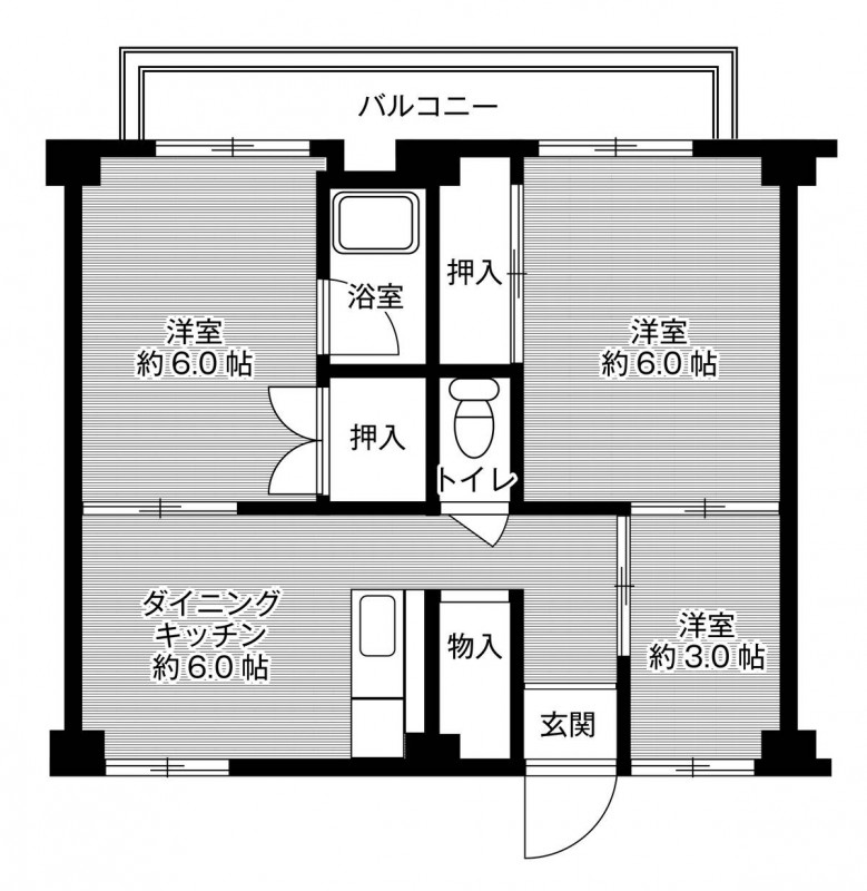 ビレッジハウス常吉1号棟の間取り写真