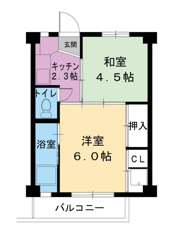 ビレッジハウス小矢部1号棟の間取り写真