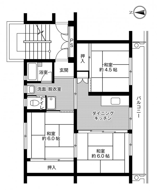 ビレッジハウス富山北2号棟の間取り写真