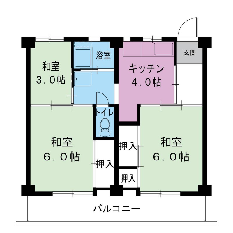 ビレッジハウス滝呂2号棟の間取り写真