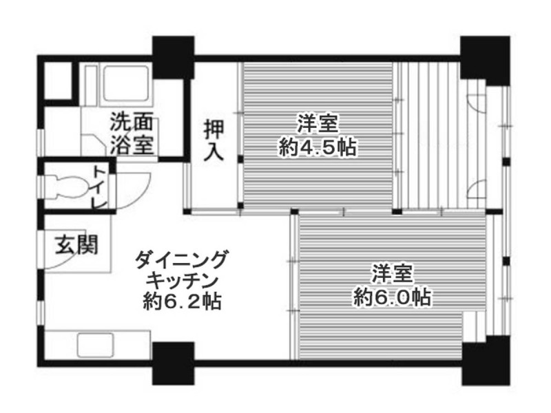 ビレッジハウス城北タワー1号棟の間取り写真