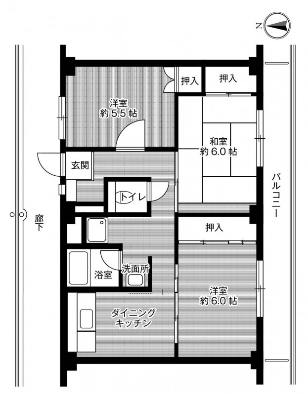ビレッジハウス春日I2号棟の間取り写真