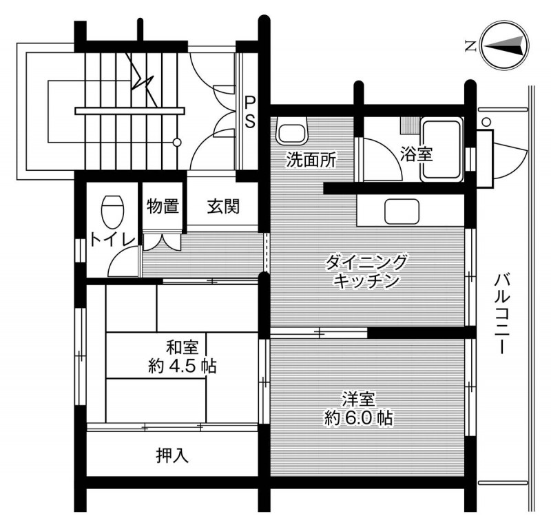 ビレッジハウス高知1号棟の間取り写真