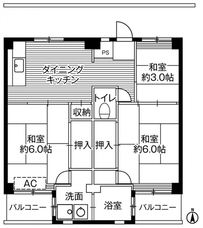ビレッジハウス寺尾1号棟の間取り写真