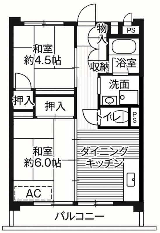 ビレッジハウス柳崎タワー1号棟の間取り写真