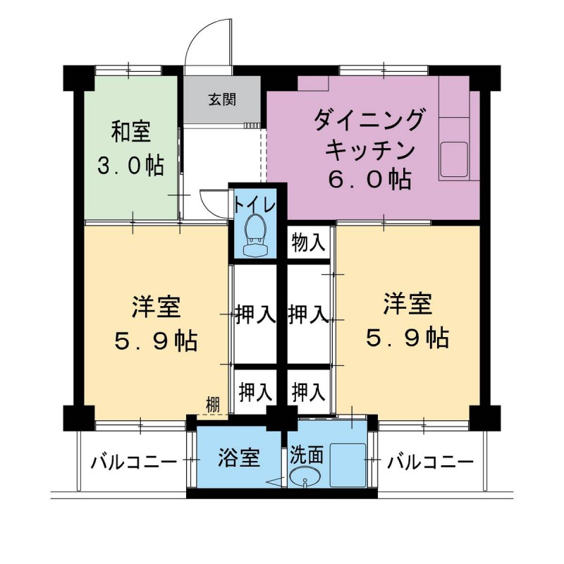 ビレッジハウス日下4号棟の間取り写真